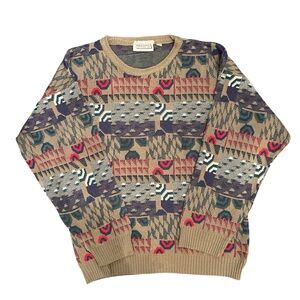 Vintage Massimo Made in Italy Sweater XL 54 Retro Cosby Style Knit 90s